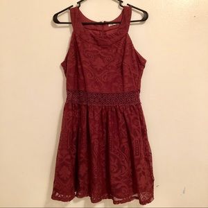 Charlotte Russe burgundy lace dress